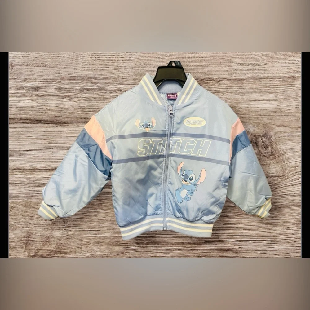 NWT Lilo & Stitch Girls Bomber Jacket, Sizes 4-5